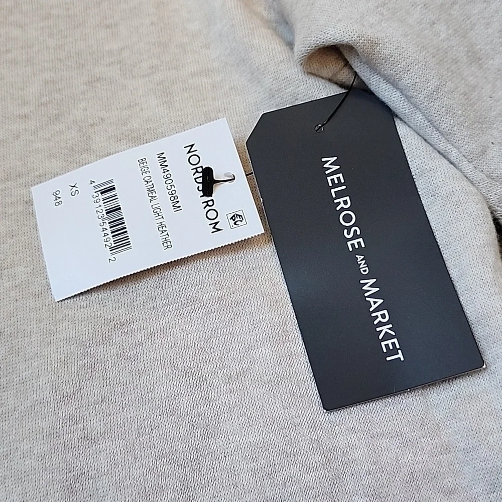 Nordstrom Melrose and Market Puff sleeve fleece cropped blouse - Picture 3 of 6